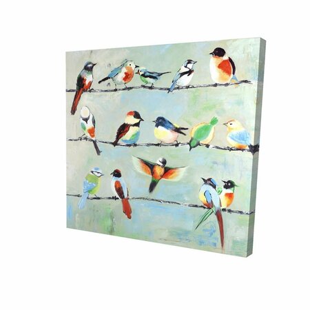 BEGIN HOME DECOR 12 x 12 in. Small Abstract Colorful Birds-Print on Canvas 2080-1212-AN229